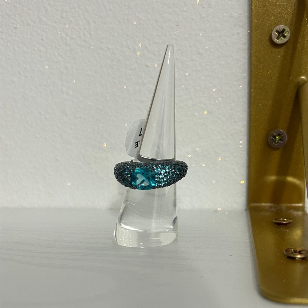 Sparkling Blue Crystal Ring